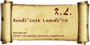 Kovácsik Leonárd névjegykártya