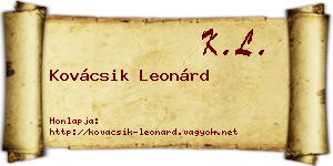 Kovácsik Leonárd névjegykártya